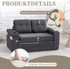 REDOM Sofa mit Seitentaschen und Getränkehaltern, umbaubarer Sitzsack mit gesteppten Kissen und rahmenloser Rückenlehne, Loungesofa Schlafsofa Bild 3