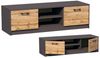 Home Collective TV-Schrank 120cm breit Lowboard mit matter Oberfläche Fernsehtisch (abgerundete Kante und Metall-Rollschienen Fernsehkommode) mit 2 Türen und 1 Regal, aus laminiertem Board graphit Eiche Bild 3
