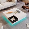 Moderner Couchtisch Schwarz Weiß Hochglanz LED Aufbewahrungsbox Wohnzimmer Tisch Design Möbel Bild 3