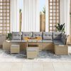vidaXL Gartensofa-set mit Kissen 9 pcs Beige Poly-Rattan 3362802 Bild 3