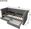 Merax Daybett Polsterbett Schlafsofa Tagesbett Kinderbett 90x200cm mit 2 Schubladen, Grau Bild 4