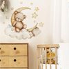 Montegoni Wandsticker Teddybär Mond Wandsticker Babyzimmer Wolken Sterne Wandtattoo (Einzelmotiv Wandsticker, 1er Set Teddybär Mond Wandsticker), Selbstklebend, Ablösbar, Glänzend, Mehrteilig, Dekorativ Bild 4