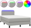 Boxspringbett mit Matratze & LED Stoff Hellgrau 120x200 cm, Härtegrad: H2 [3132981] Bild 2