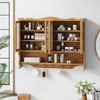 Celya Wandhängeschrank 100 cm Retro-Wandschrank mit 4 Türen, zwei Ablageflächen und einem offenen Hakenregal Bild 3