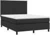 vidaXL Boxspringbett mit Matratze & LED Schwarz 140x190 cm Kunstleder 3135819 Bild 3