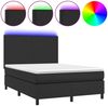 vidaXL Boxspringbett mit Matratze & LED Schwarz 140x190 cm Kunstleder 3135819 Bild 2