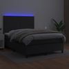 vidaXL Boxspringbett mit Matratze & LED Schwarz 140x190 cm Kunstleder 3135819 Bild 4