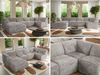 Modulares XXL-Ecksofa MODARO 5M, U-Form, Wohnlandschaft, 5-teilig, freistehend, Wohnzimmer Couch, HR-Schaumstoff - Hellgrau Cord - Links Bild 2