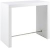 Bartisch Weiß Hochglanz mit Querstrebe aus Metall MDF 60 x 130 x 105 cm Bild 2