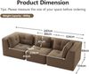 Modulares 3-Sitzer Ecksofa H 69 x T 297 x B 104 cm aus Cord mit 74 cm Sitztiefe in Braun Bild 5