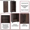 Hochschrank HWC-P42, Garderoben-/Kleiderschrank Kleideraufbewahrung Schrank 2 Türen 216x80x57cm ~ Walnuss-Optik Bild 2