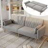 2-Sitzer Schlafsofa B 180 x T 75 x H 82 cm aus Samt mit verstellbarer Rückenlehne Bild 2