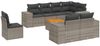 vidaXL 9-tlg. Garten-Sofagarnitur mit Kissen Grau Poly Rattan 3257873 Bild 2