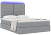 vidaXL Bett mit Stauraum und LED Hellgrau 140 x 200 cm Polyester 3372357 Bild 3