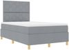 vidaXL Boxspringbett mit Kopfteil Hellgrau 120 x 200 cm Stoff 3339686 Bild 5