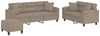 vidaXL 3-tlg. Sofagarnitur mit Kissen Taupe Mikrofasergewebe 3202356 Bild 2
