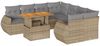 vidaXL 9-tlg. Garten-Sofagarnitur mit Kissen Beige Poly Rattan 3327244 Bild 2