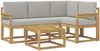 vidaXL Outdoor-Sofagarnitur 5 pcs Weiß und Hellgrau 59 x 59 x 37 cm 3387585 Bild 2