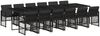 vidaXL 13-tlg. Garten-Essgruppe mit Kissen Schwarz Poly Rattan 3210763 Bild 2