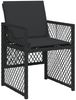 vidaXL 13-tlg. Garten-Essgruppe mit Kissen Schwarz Poly Rattan 3210763 Bild 4