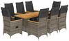 vidaXL 9-tlg. Garten-Bistro-Set mit Kissen Grau Poly Rattan 3276974 Bild 2