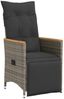 vidaXL 9-tlg. Garten-Bistro-Set mit Kissen Grau Poly Rattan 3276974 Bild 3