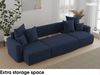 MEBLINI Schlafcouch mit Bettkasten - 312 x 142 x 73 cm - Blau Cordstoff - DAVE - Ecksofa mit Schlaffunktion - Sofa mit Relaxfunktion und Kopfstützen - Couch U-Form - Eckcouch - Wohnlandschaft Bild 4