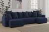 MEBLINI Schlafcouch mit Bettkasten - 312 x 142 x 73 cm - Blau Cordstoff - DAVE - Ecksofa mit Schlaffunktion - Sofa mit Relaxfunktion und Kopfstützen - Couch U-Form - Eckcouch - Wohnlandschaft Bild 2