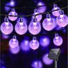 LQWELL® Solar Lichterkette Aussen 8M 30LED 8 Modi für Innen und Aussen Kettenlicht Kristall Kugeln IP44 Wasserdicht Garten Terrasse Balkon Hochzeit Party Fenster (Lila) Bild 2