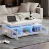 BlingBin Couchtisch Hochglanz-Kaffeetisch, Wohnzimmertisch mit Schrank, Teetisch (Wohnzimmermöbel mit per mobiler App steuerbaren LED-Leuchten, Spanplatte, 1-St, Größe: 100×50×43 cm, Tragfähigkeit: 50kg), Sofatisch mit Ladeanschluss und Steckdose für A... Bild 4
