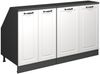 Dachschrägenschrank-Set Rion Weiß Landhaus 140 cm 2er Set Schrankkorpuss 60 cm Tiefe Vicco Bild 1