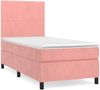 vidaXL Boxspringbett mit Matratze Rosa 90x190 cm Samt 3142880 Bild 2