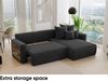 MEBLINI Schlafcouch mit Bettkasten - 260x160x78cm - Schwarz Cordstoff - NAPLES - Kleines Ecksofa mit Schlaffunktion - Sofa mit Relaxfunktion und Kissen - Kleine Couch L-Form - Eckcouch Bild 4