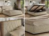 Polsterbett mit Bettkasten LARINO CLASSIC 180 x 200 cm Lattenrost und Gasdruckfedern, stabiles Bettgestell, modernes Design - Beige Strukture Bild 2