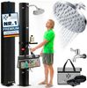 KESSER® Solardusche 35 Liter Solar Gartendusche + Metall-Duschablage | warmes Wasser | max. 60°C | ohne Stromanschluss | Pooldusche Camping| Regenduschkopf und Wasserhahn | Gartenschlauch-Anschluss | Schwarz / Anthrazit Bild 1