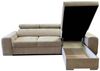 Wohnero24 - Höchste Qualität - Modernes Ecksofa PAVONE 1 - 260 x 183 cm – Chenille Stoff – Schlaffunktion 198 x 125 cm & Bettkasten - Beige&Hellgrau Bild 4