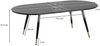 Couchtisch 120x60x41,5cm Marmoroptik Schwarz Metallgestell Oval Modern Bild 3