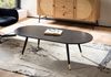 Couchtisch 120x60x41,5cm Marmoroptik Schwarz Metallgestell Oval Modern Bild 2