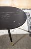 Couchtisch 120x60x41,5cm Marmoroptik Schwarz Metallgestell Oval Modern Bild 5