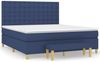 vidaXL Boxspringbett mit Matratze Blau 180x200 cm Stoff 3137499 Bild 2