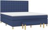 vidaXL Boxspringbett mit Matratze Blau 180x200 cm Stoff 3137499 Bild 3