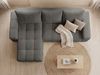 GRAINGOLD Ecksofa Bresso, Universelles Ecksofa mit Schlaffunktion, gesteppte Sitzfläche, Bouclé-Stoff, Dunkelgrau Bild 4