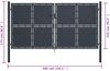 vidaXL Gartentor aus Stahl 300 x 125 cm Anthrazit 144525 Bild 5