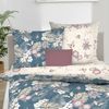 Bettwäsche Kaeppel Satin 425-71 Pina Colada Blumen indigo blau 135x200 Bild 3