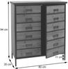 Apothekerkommode HWC-O79, Schrank Highboard Staufächer, Vintage Shabby-Look 94x80x35cm, natur Bild 3