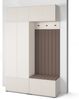 Garderoben-Set Ritmo version 2 – gefräste Kleiderschrank mit Polsterplatten, Schuhschrank, für Flur und Eingangsbereich (cashmere, Trinity 06), 225 x 40 x 140 cm, Braun Bild 5