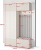 Garderoben-Set Ritmo version 2 – gefräste Kleiderschrank mit Polsterplatten, Schuhschrank, für Flur und Eingangsbereich (cashmere, Trinity 06), 225 x 40 x 140 cm, Braun Bild 3