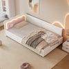 Daybett, Tagesbett, Schlafsofa, 90*200cm, LED-Umgebungslicht, Bett mit Lattenrost (ohne Matratze), Vliesimitat, Weiß Bild 5