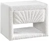 Vente-unique - ULAMI Bedside table Stoff Weiß - B 35 cm x H 41 cm x L 50 cm Bild 2