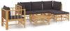 vidaXL 6-tlg. Garten-Lounge-Set mit Dunkelgrauen Kissen Bambus 3155211 Bild 2